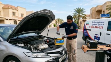 خدمة تبديل بطارية السيارة الاحمدي